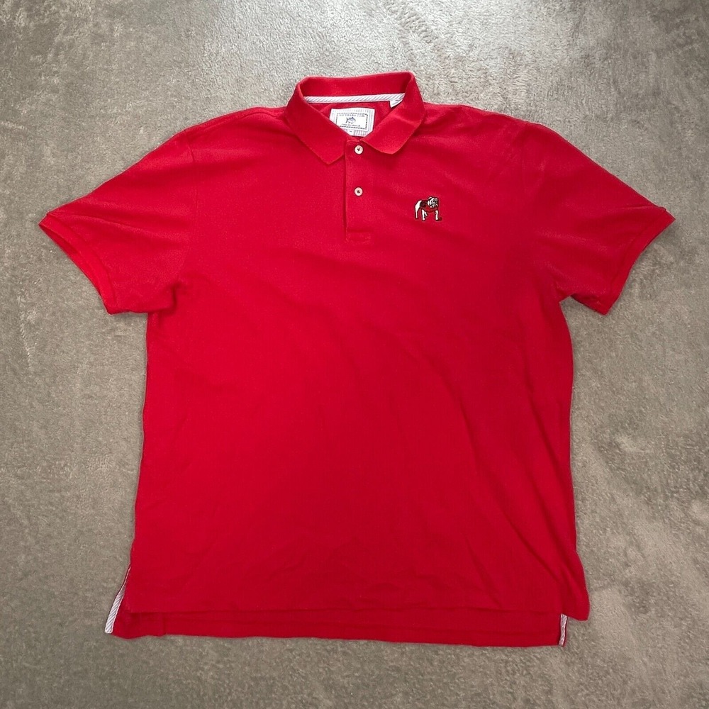 Southern Tide The SkipJack Shirt Women's XL Red Georgia‎ Bulldogs Ryder Polo